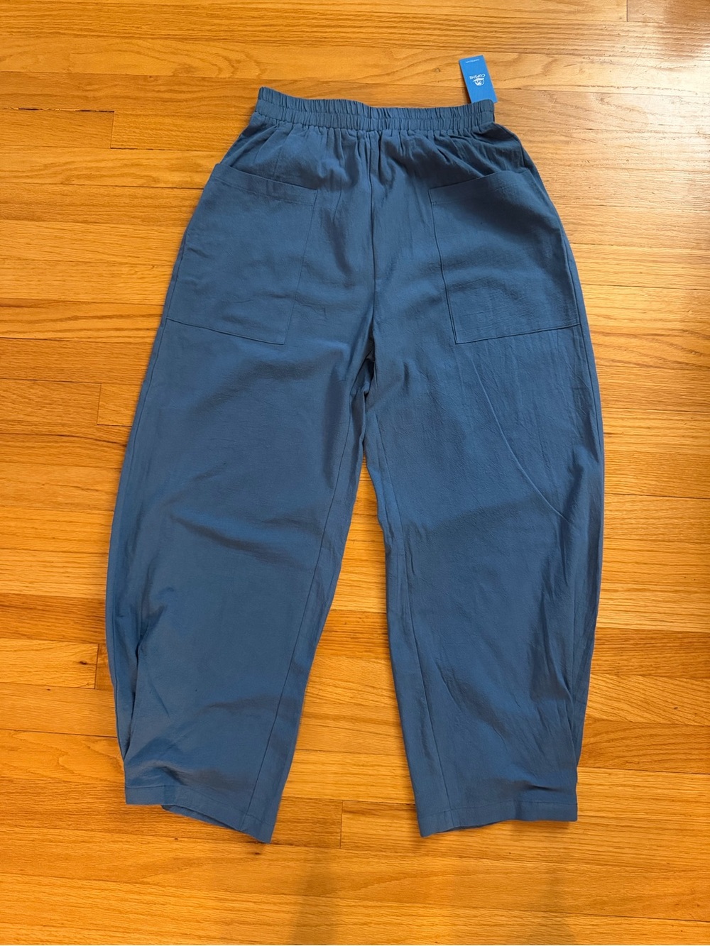 Cupshe Women's Cropped Elastic-Waist Pants in Blue
